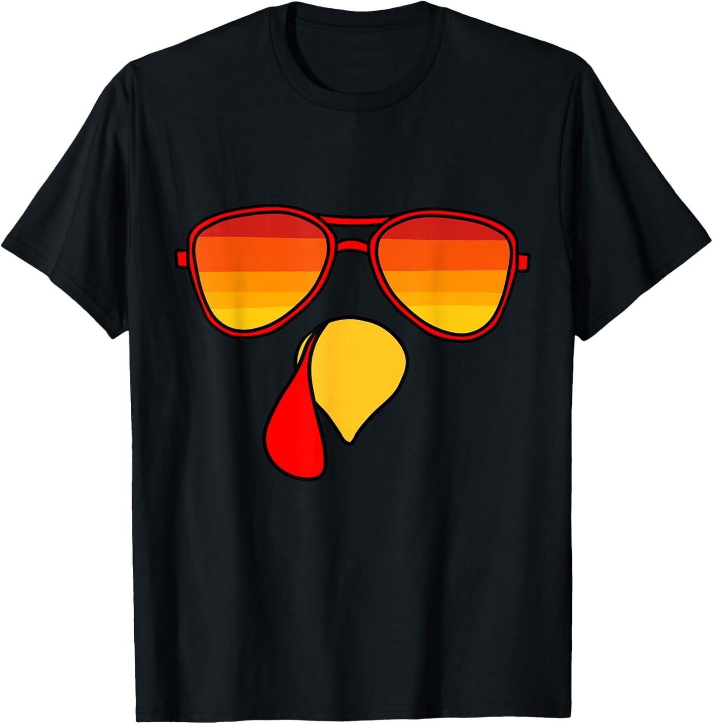 Retro Turkey Face Happy Thanksgiving Kids Toddler Boys T-Shirt - T-Shirt | Black