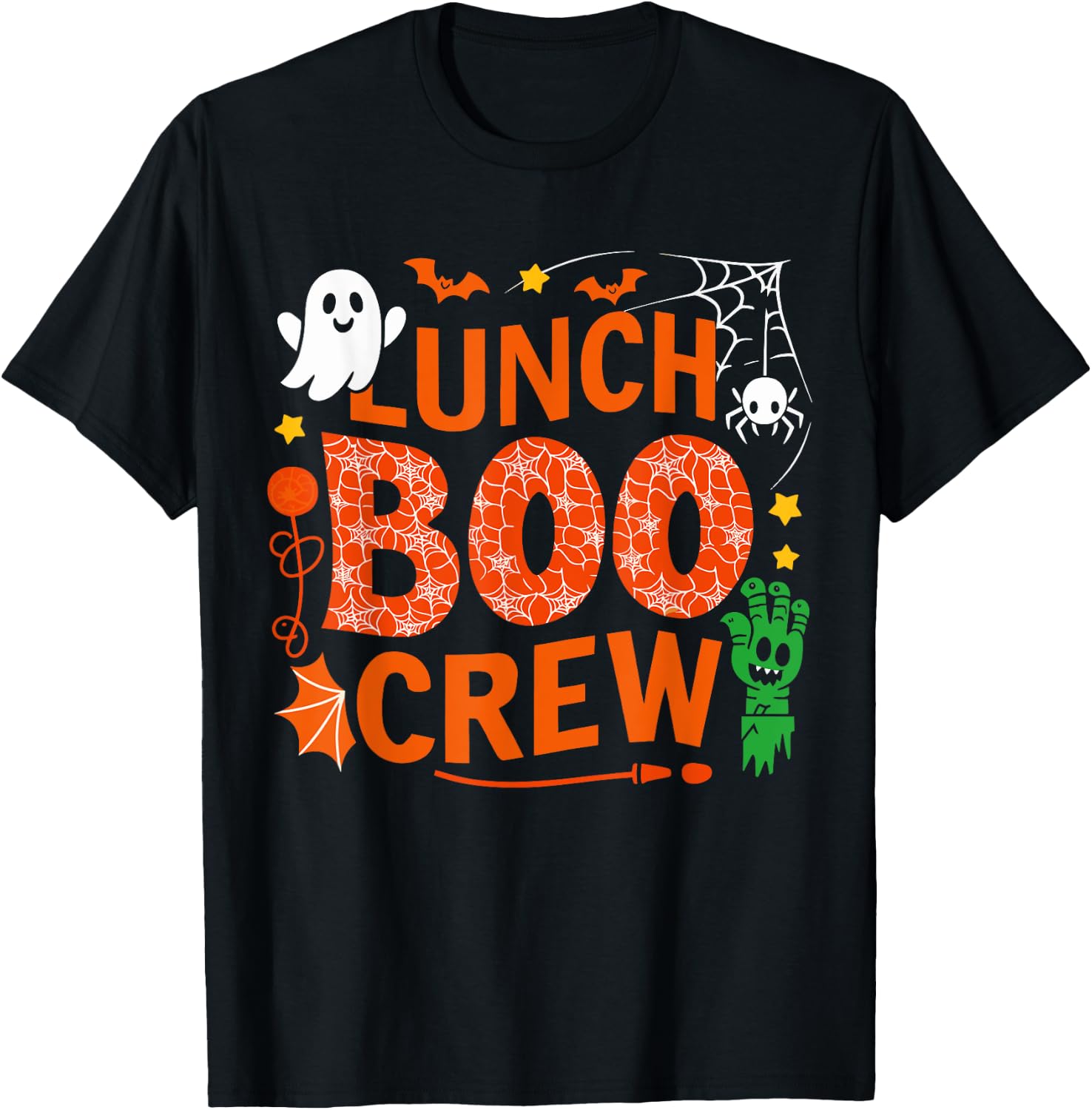 Lunch Lady Boo Crew Cafeteria Halloween Costume Matching T-Shirt - T-Shirt | Black