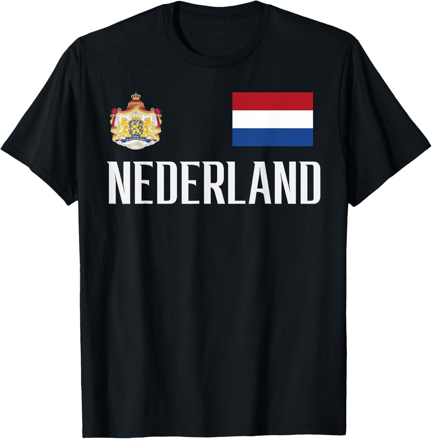 Netherlands Nederland Football Soccer Fan Men Women Kids T-Shirt - T-Shirt | Black