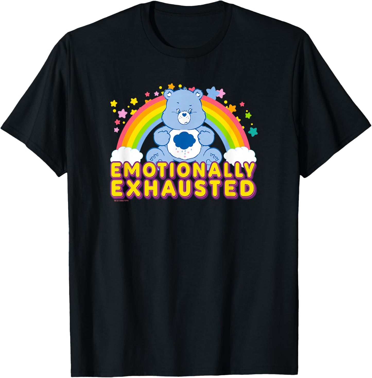 Care Bears Emotionally Exhausted Rainbow Grumpy Bear Icon , Black, S T-Shirt - T-Shirt | Black