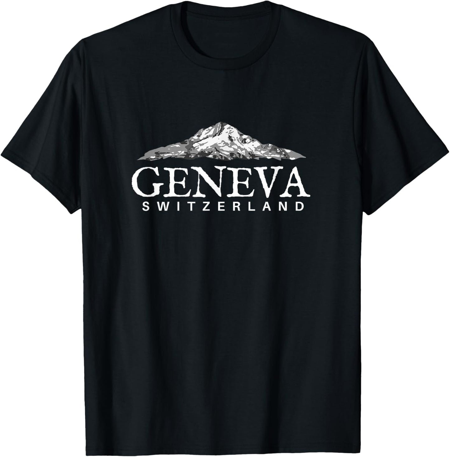 Geneva Switzerland , Swiss Alps Mountain Shirt T-Shirt - T-Shirt | Black