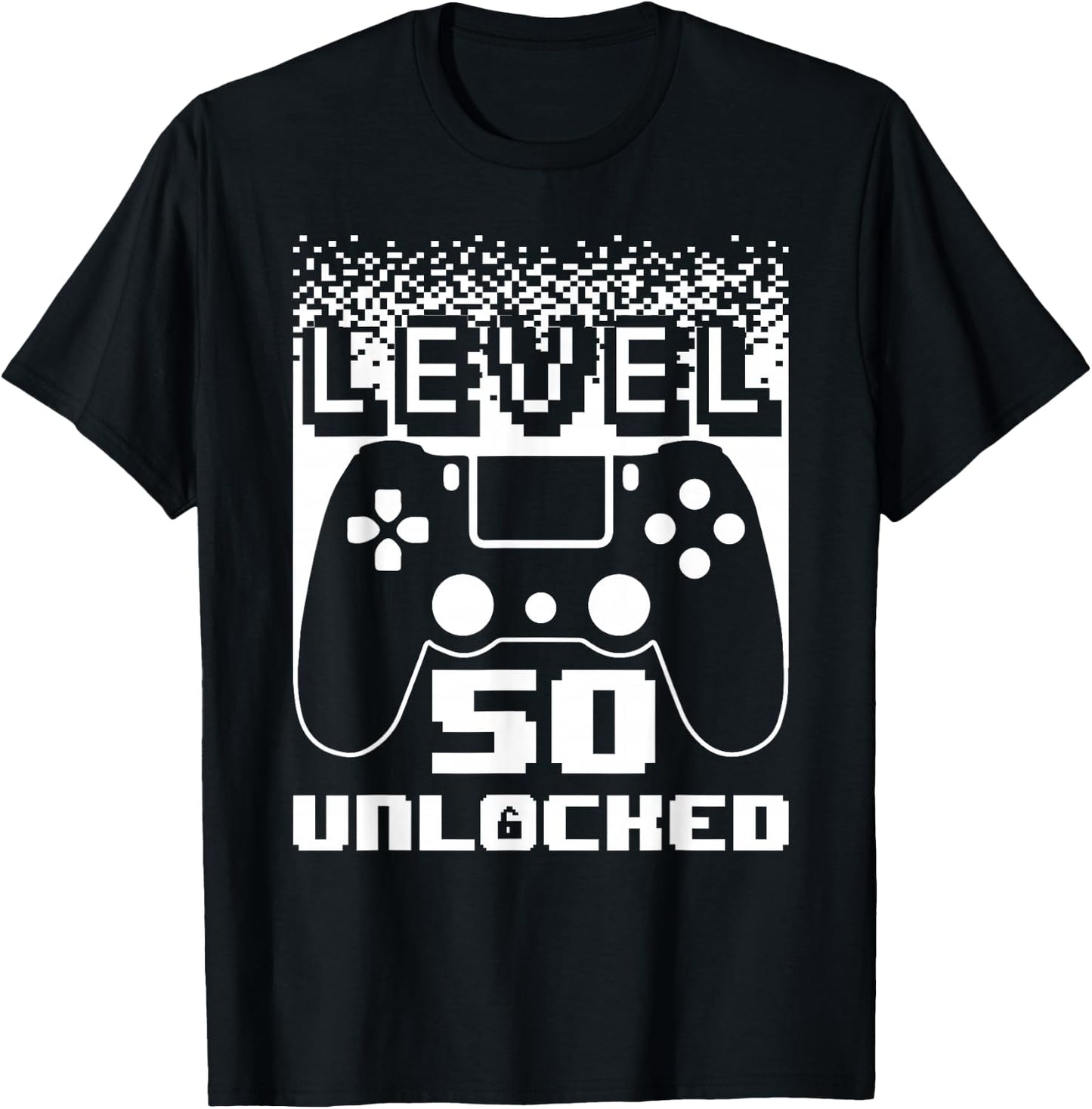 50th Birthday Level 50 Unlocked Gamer 50 Year Old T-Shirt - T-Shirt | Black
