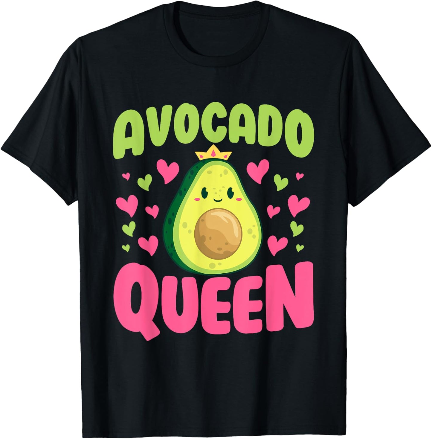 Avocado Queen Funny Butter-Fruit Veganism Fruit Lover Outfit T-Shirt - T-Shirt | Black