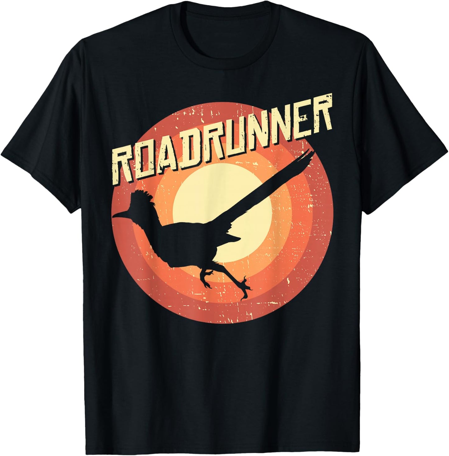 Roadrunner Lover Vintage Distressed Retro T-Shirt - T-Shirt | Black