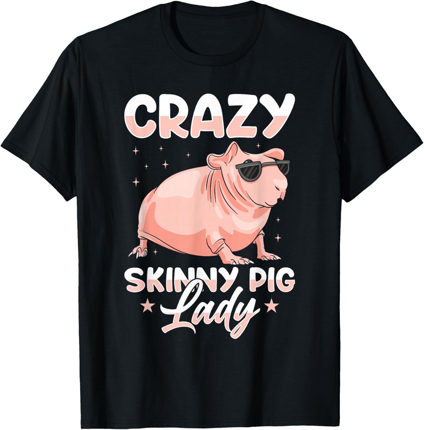 Hairless Guinea Pig Skinny Pig Owner Cavy Rodent Pet T-Shirt - T-Shirt | Black