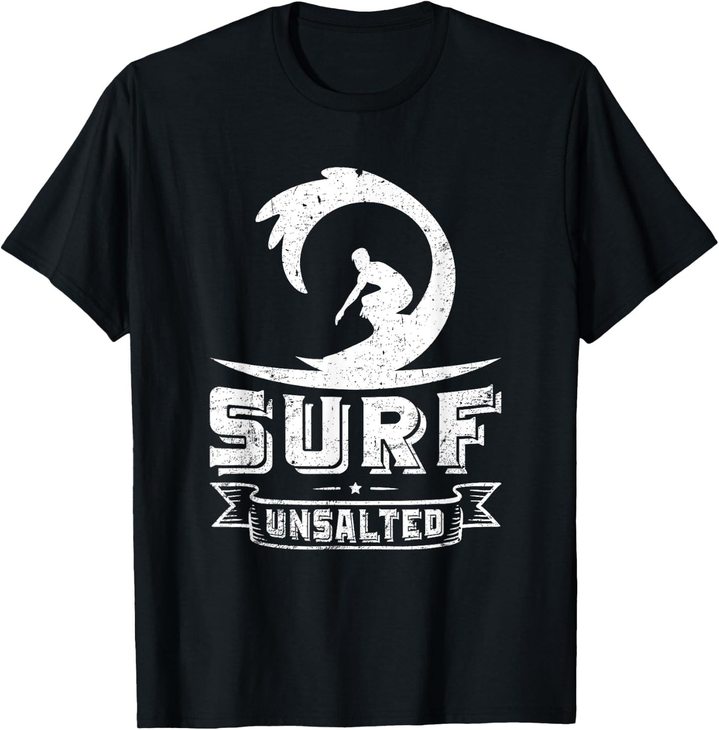 Great Lakes Surfing Surf Unsalted Surfing T Shirt Vintage T-Shirt - T-Shirt | Black