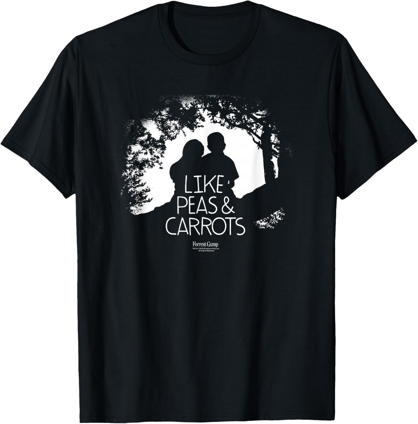 Forrest Gump Like Peas & Carrots Silhouette Small T-Shirt - T-Shirt | Black