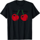 Cherry Top, Fresh Juicy Red Cherries, Women's Vintage Cherry T-Shirt - T-Shirt | Black