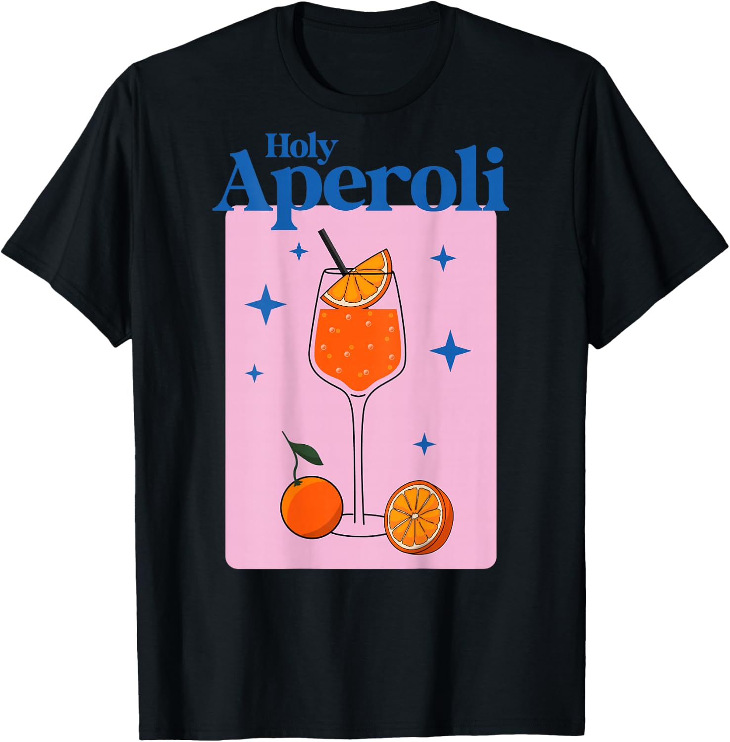 HOLY APEROLI X HALLÖCHEN APEROLI APEROLY SPRITZ STARS , White T-Shirt - T-Shirt | Black