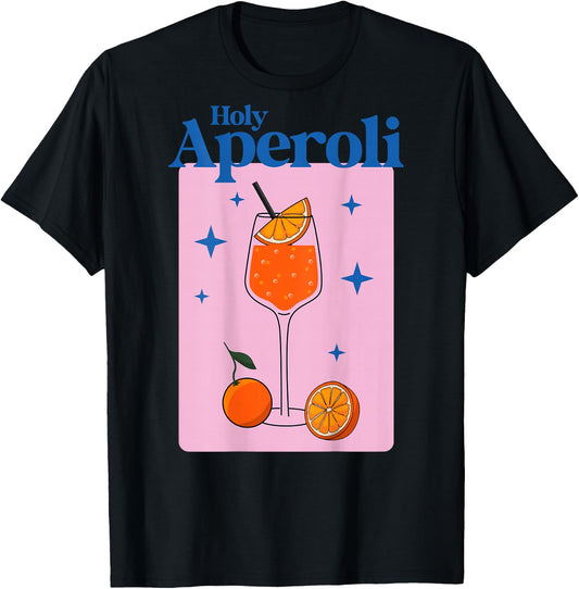 HOLY APEROLI X HALLÖCHEN APEROLI APEROLY SPRITZ STARS , White T-Shirt - T-Shirt | Black