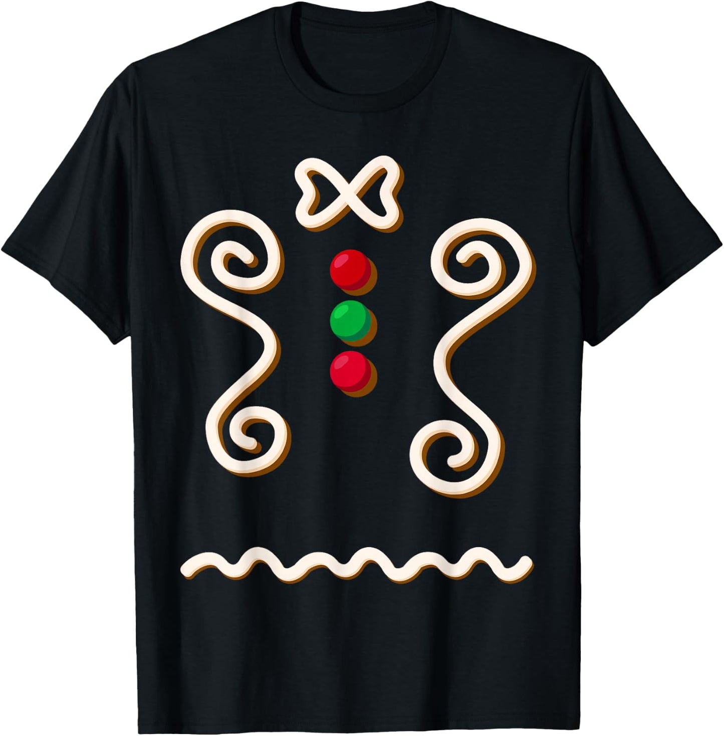 Gingerbread Man Costume Funny DIY Christmas Lazy Halloween T-Shirt - T-Shirt | Black