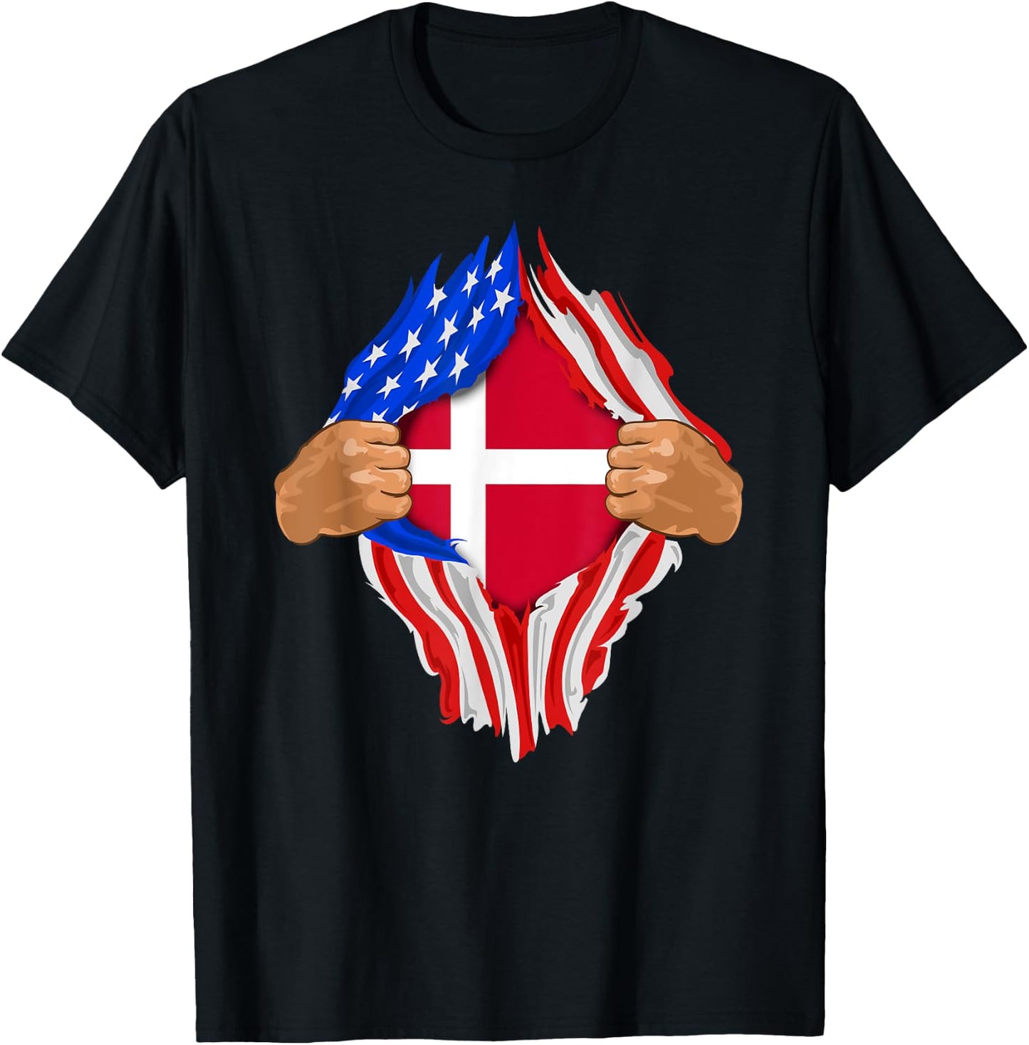 Danish Blood Inside Me | Denmark Flag Gift T-Shirt - T-Shirt | Black