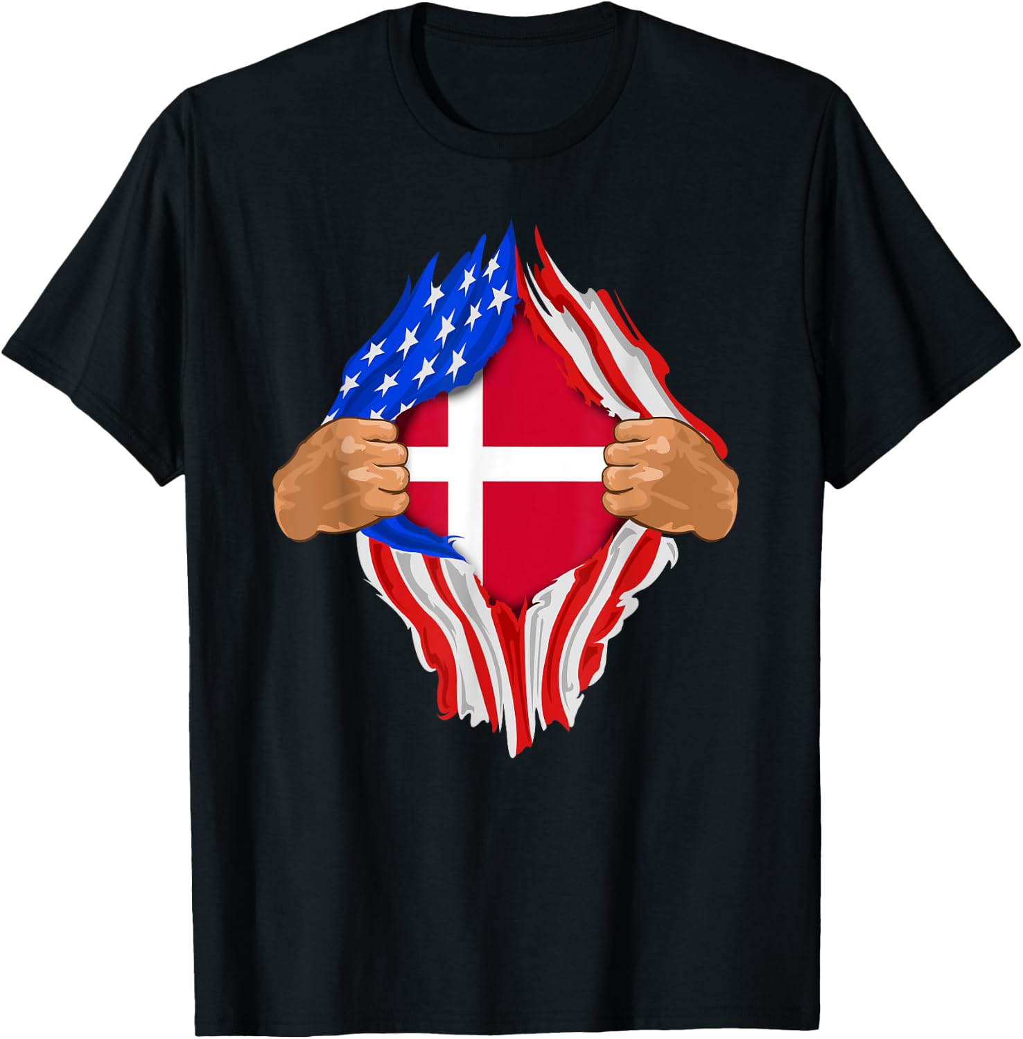 Danish Blood Inside Me | Denmark Flag Gift T-Shirt - T-Shirt | Black