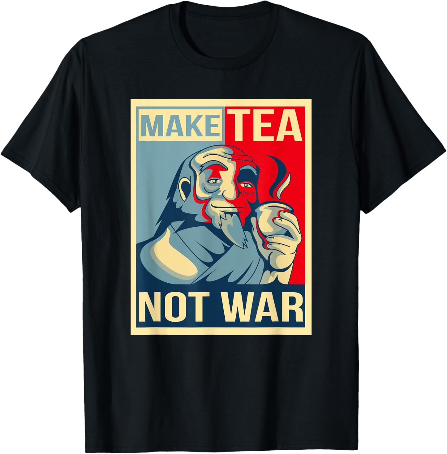 Make Tea Not War. Tealover Japanese Buddha Herbal Peace T-Shirt - T-Shirt | Black