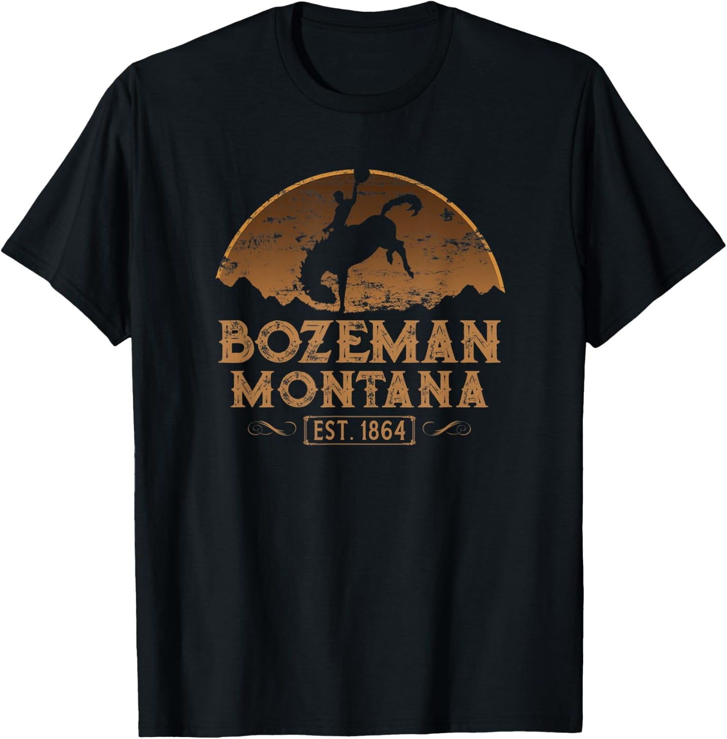 Bozeman Montana MT Rodeo Cowboy T-Shirt - T-Shirt | Black