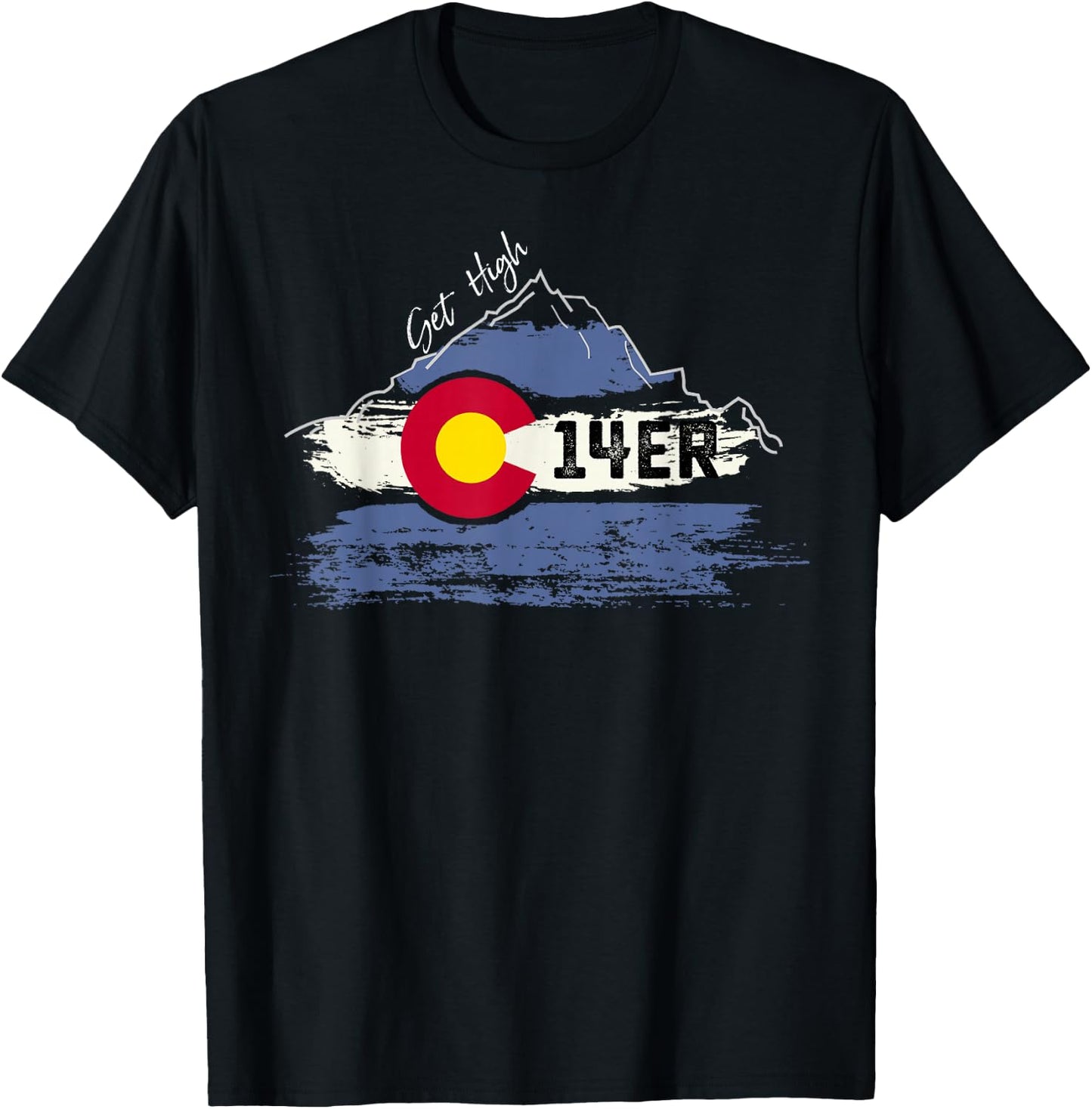 Get High on Colorado 14ers T-Shirt - T-Shirt | Black