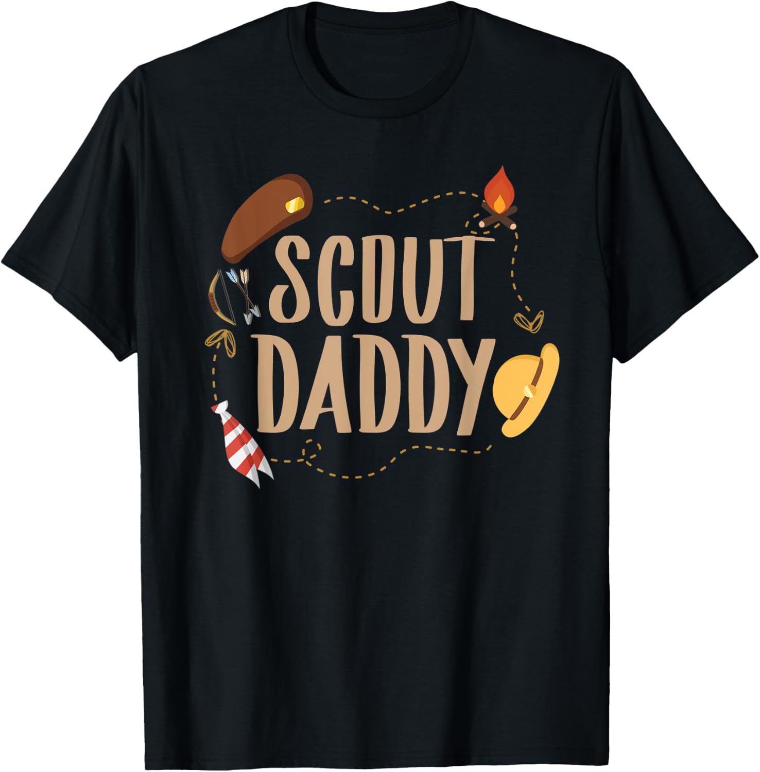 Scout Daddy Matching Camping Scout Scouting Dad Adventure T-Shirt - T-Shirt | Black
