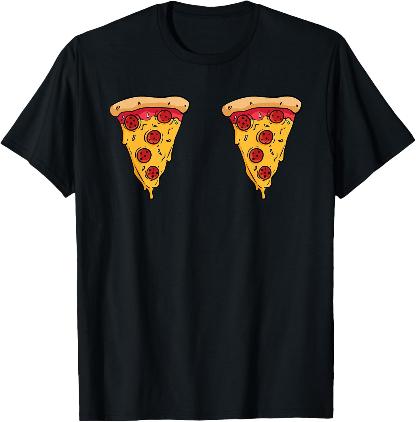 Pepperoni Pizza Slices Boobs T-Shirt - T-Shirt | Black