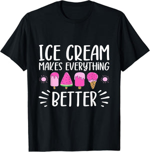 Eis macht alles besser für Männer, Frauen, Kinder T-Shirt - T-Shirt | Black