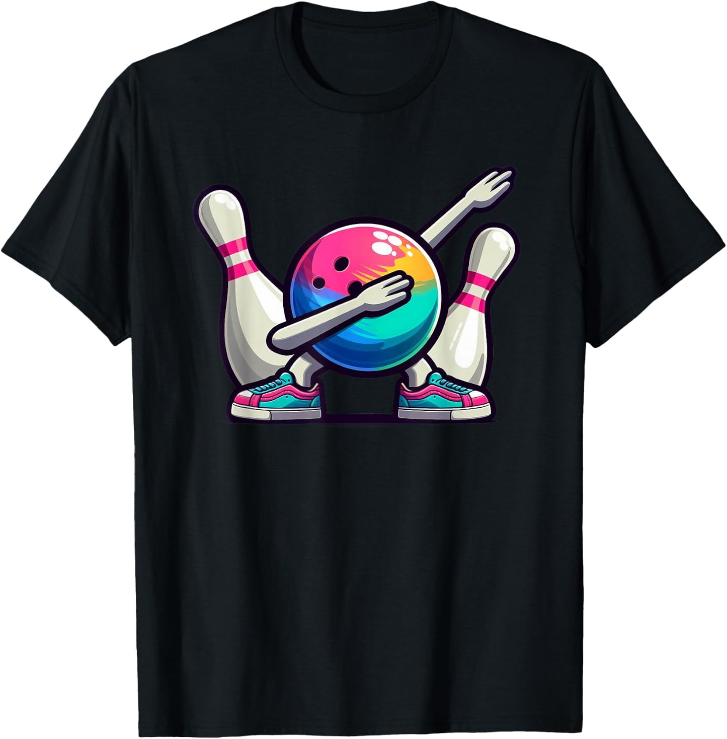 Bowling Dab Bowler Bowling Ball Player Pin Kids Boys Men T-Shirt - T-Shirt | Black