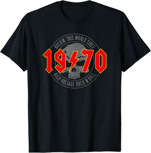 1970 Jahrgang Geburtstag Rock and Roll Heavy Metal T-Shirt - T-Shirt | Black