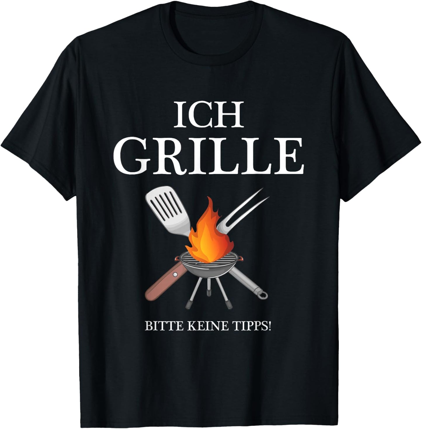 Lustige Grillen BBQ Geschenke für Männer am Grill - ICH GRILLE Bitte keine Tipps - BBQ Grillmeister Griller Schwarz Klein EU 38-40 T-Shirt - T-Shirt | Black