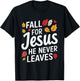 Fall for Jesus Christian Faith Autumn Leaves T-Shirt - T-Shirt | Black