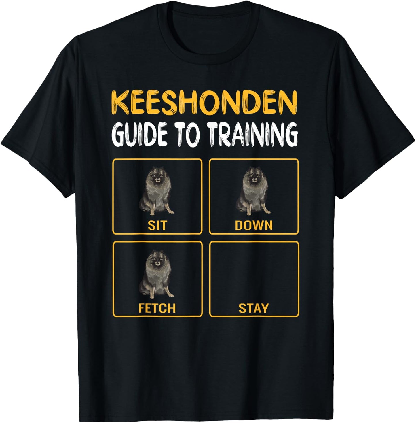 Keeshond Guide Dog Training , Black, S T-Shirt - T-Shirt | Black