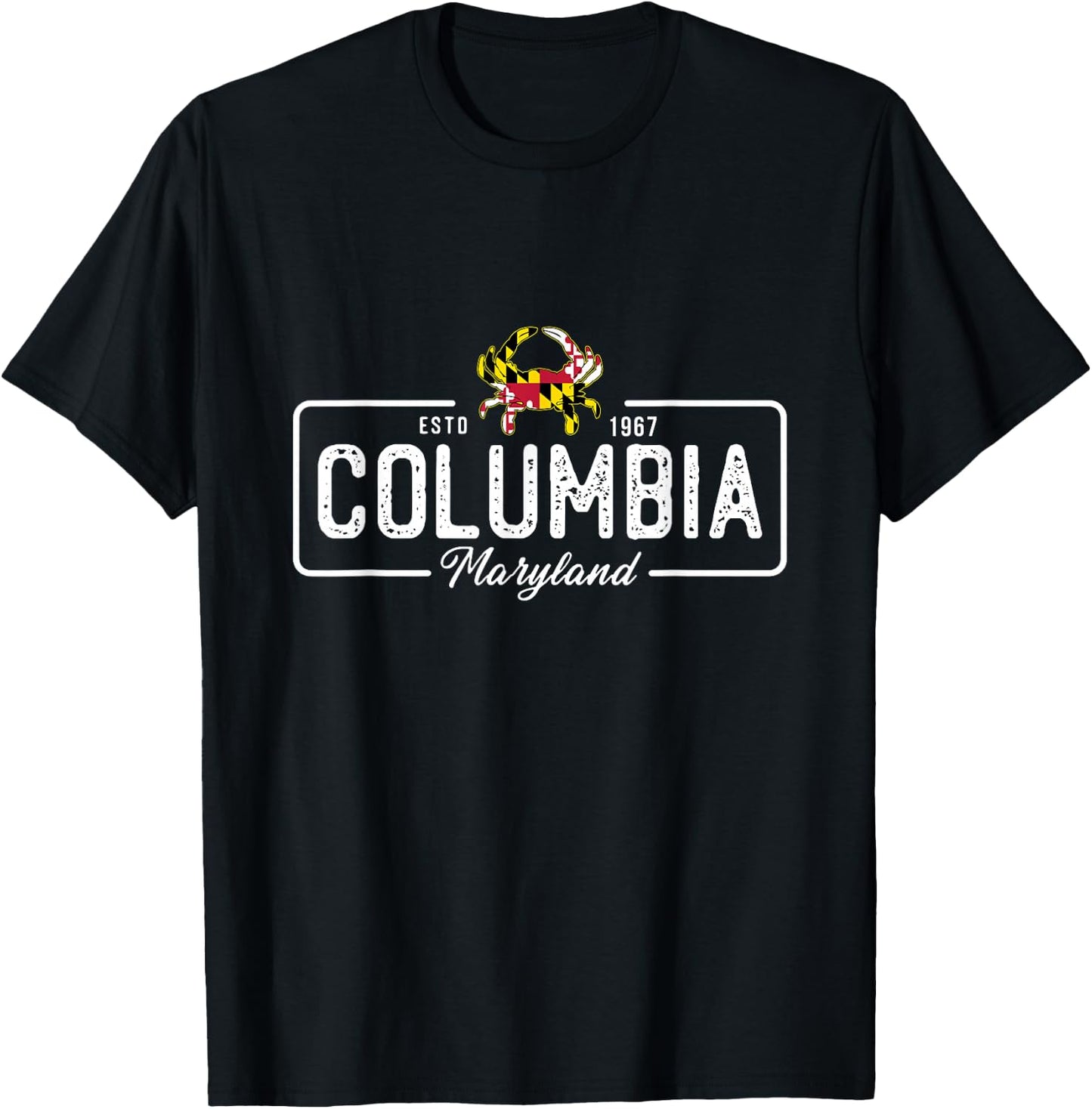 Blue Crab With Maryland Flag Columbia MD Maryland Souvenir T-Shirt - T-Shirt | Black