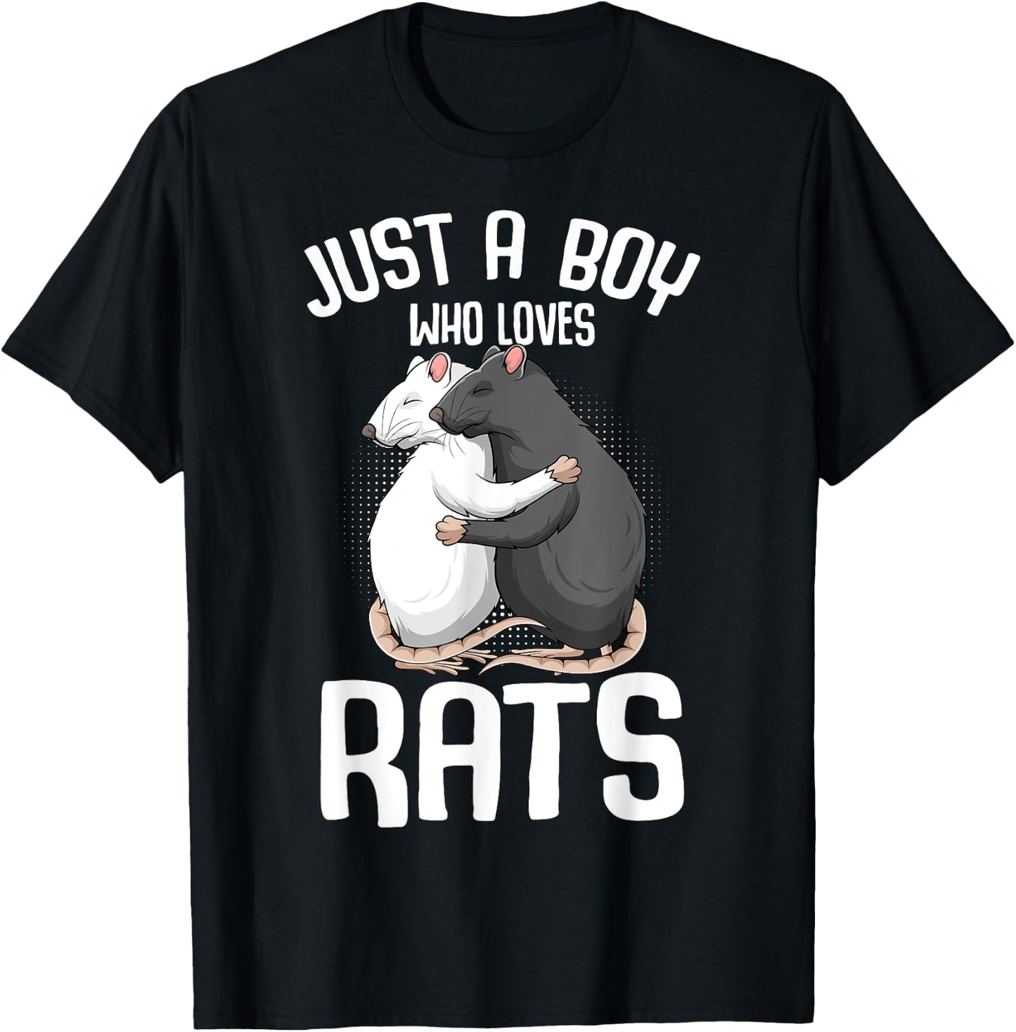 Just A Boy Who Loves Rats Kids Boys Rat Lover T-Shirt - T-Shirt | Black