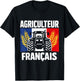 Agriculteur Français Fierté Métier Cadeau Paysan France T-Shirt - T-Shirt | Black