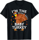Family Thanksgiving Matching Kids Pjs & Gifts Baby Boys Black Thanksgiving Baby Turkey T-Shirt - T-Shirt | Black