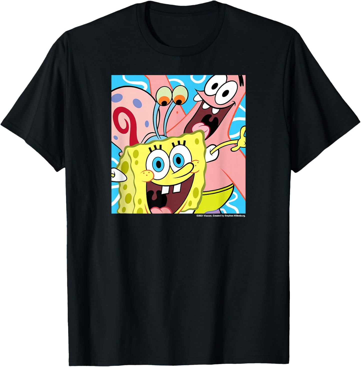 Spongebob Squarepants - Patrick Star and Gary the Snail T-Shirt - T-Shirt | Black