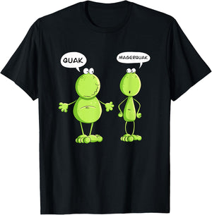 Quak and Magerquak Frog I Statement Word Game I Fun , black T-Shirt - T-Shirt | Black