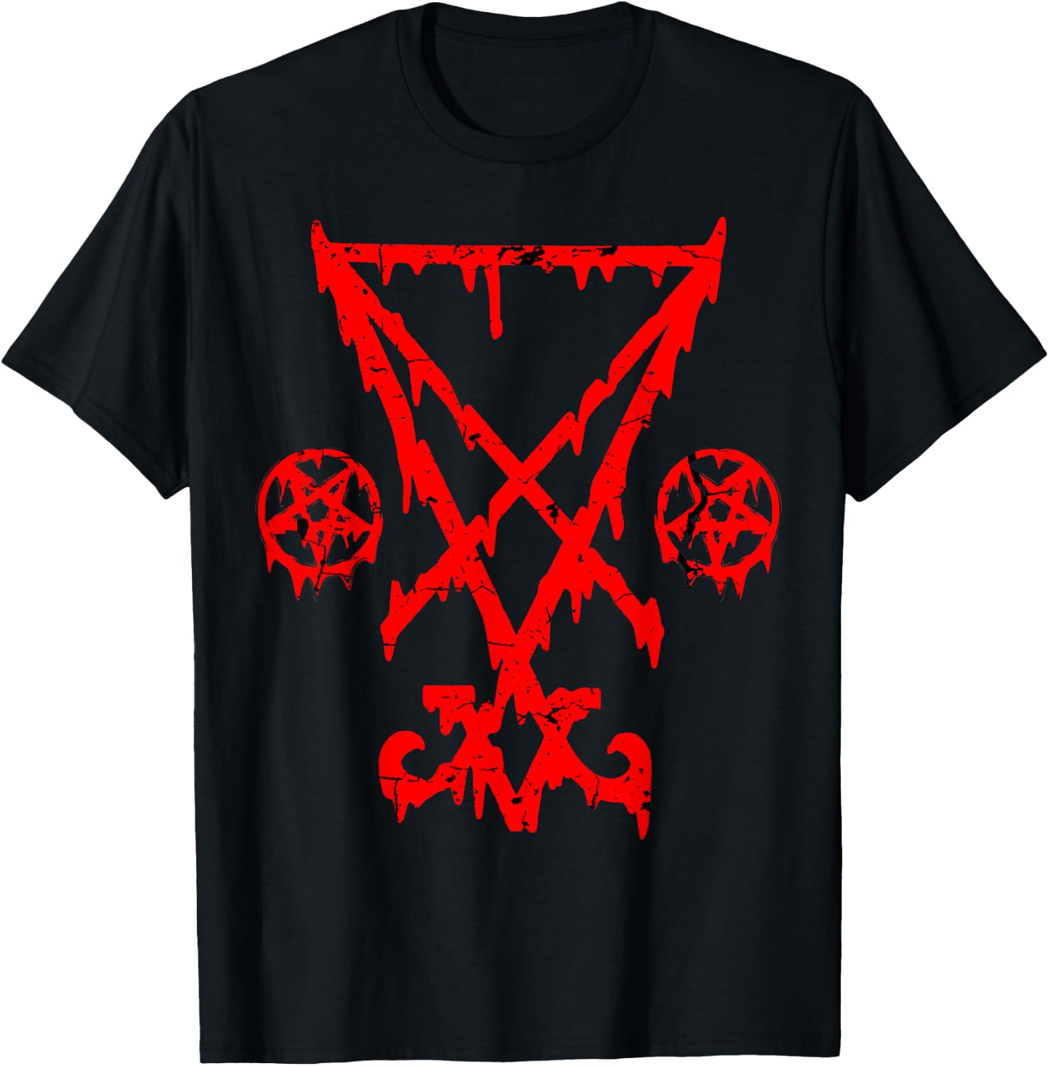 Lucifer Sigil Pentagram Devil Satanic Pentacle Gothic Satan T-Shirt - T-Shirt | Black