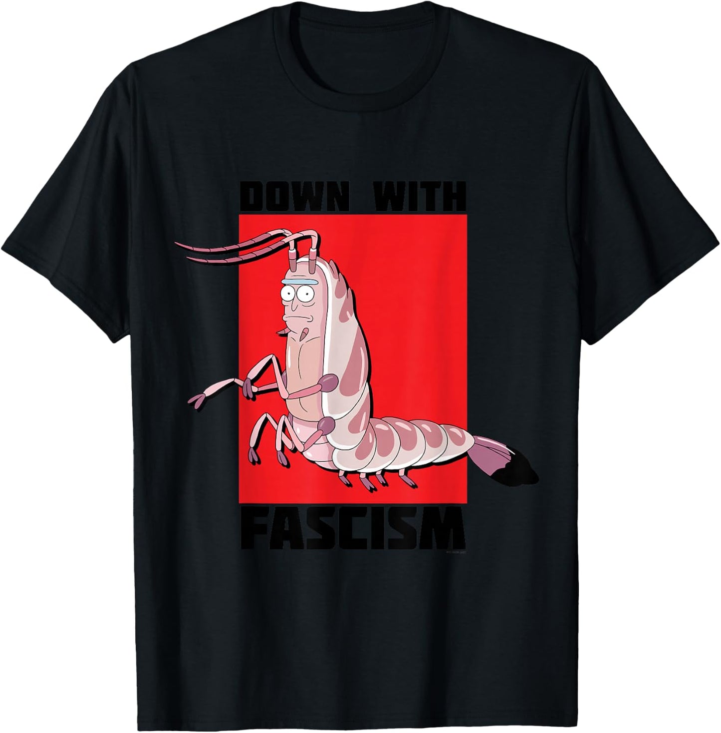 Rick and Morty Shrimp Adult Cartoon Fashion T-Shirt - T-Shirt | Black