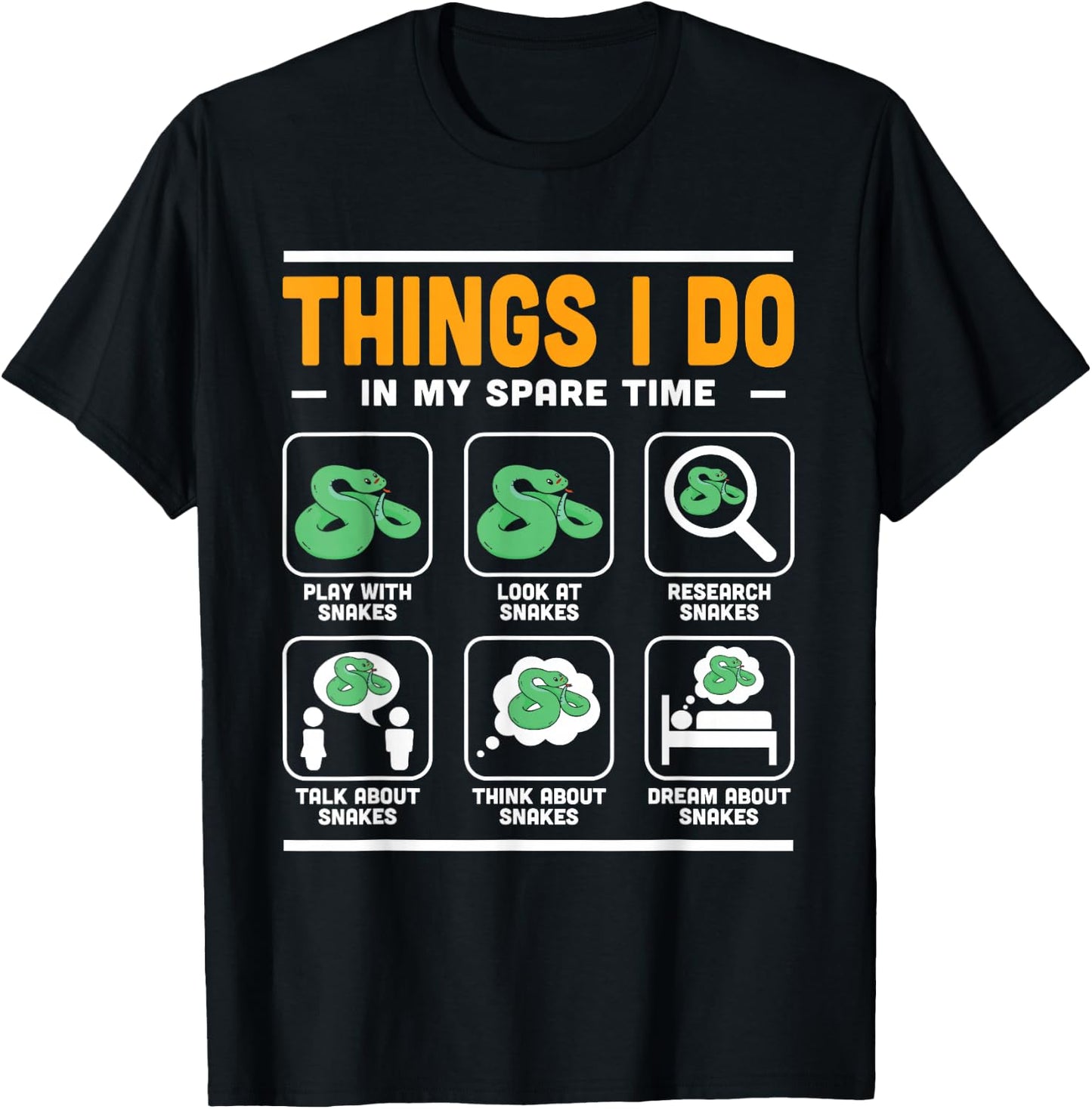 Things I Do In My Spare Time Reptile Serpent Snake T-Shirt - T-Shirt | Black