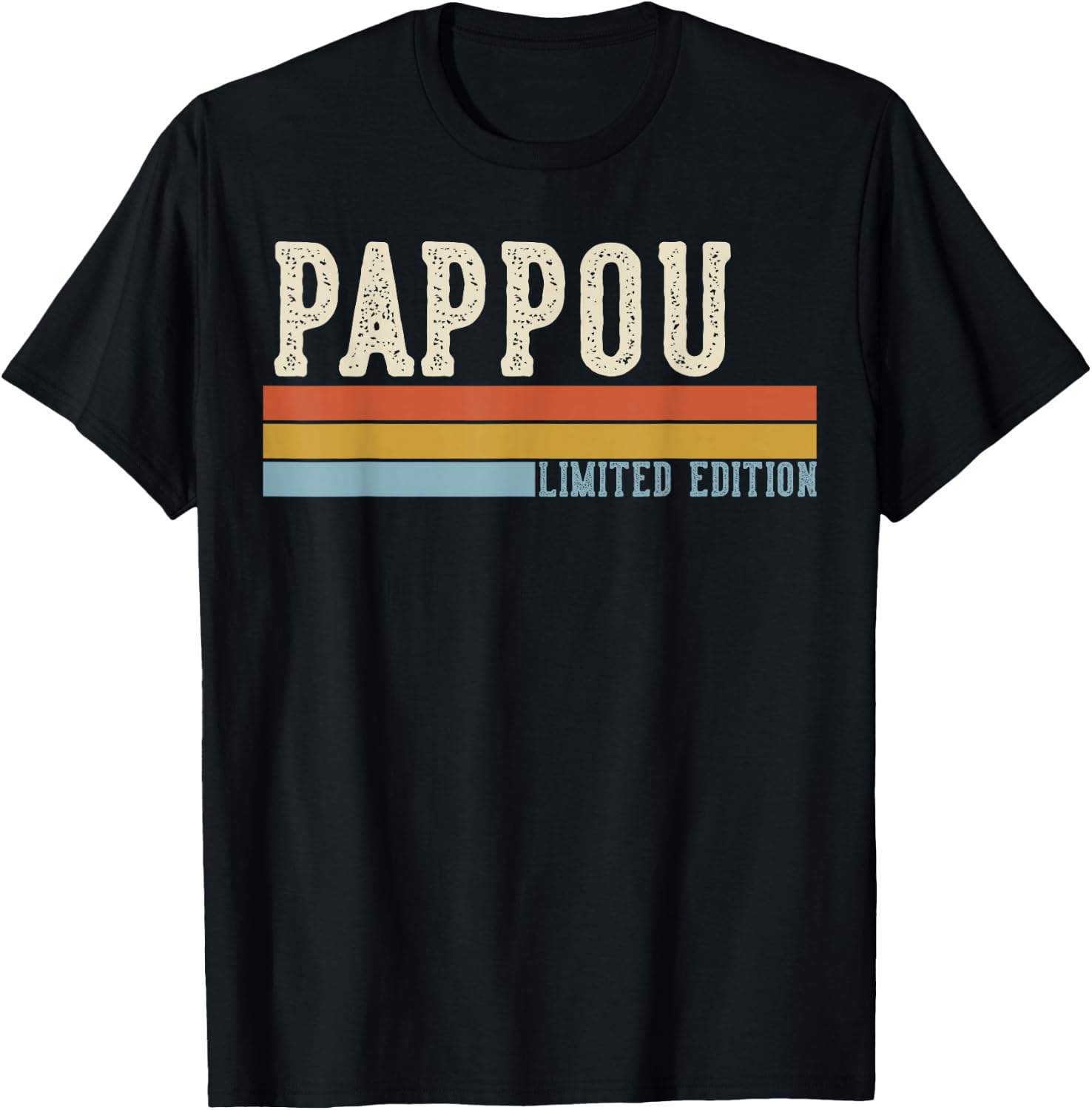 Pappou Vintage Grandpa Retro Fathers Day T-Shirt - T-Shirt | Black