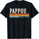 Pappou Vintage Grandpa Retro Fathers Day T-Shirt - T-Shirt | Black