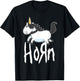 HORN Funny Emo Unicorn Heavy Rock Band Fan T-Shirt - T-Shirt | Black