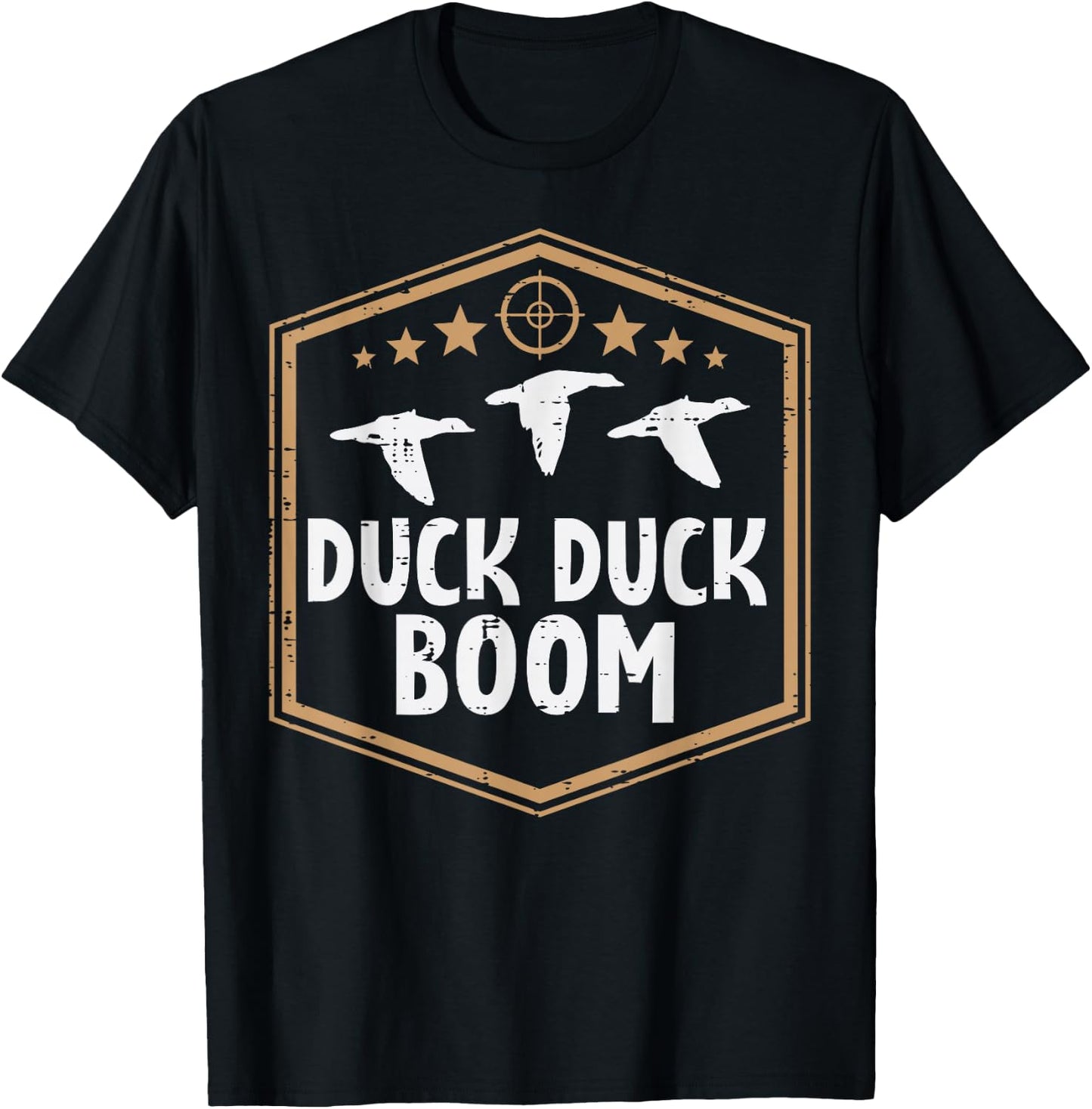 Duck Boom Waterfowl Hunting Funny Hunter Men Women Kids T-Shirt - T-Shirt | Black