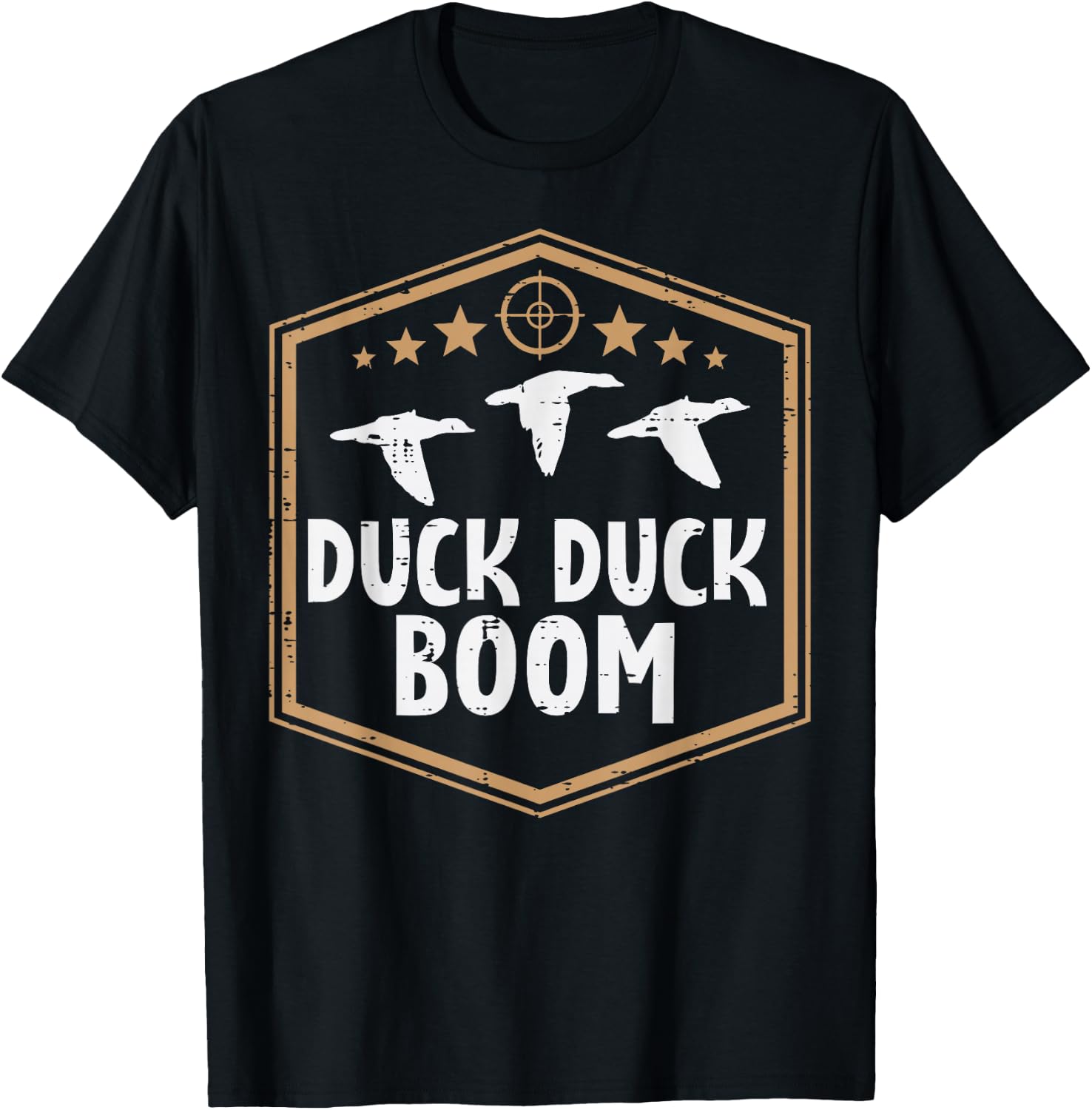 Duck Boom Waterfowl Hunting Funny Hunter Men Women Kids T-Shirt - T-Shirt | Black