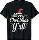 Merry Christmas Y'All Christmas Xmas Men Women Kids Boys T-Shirt - T-Shirt | Black