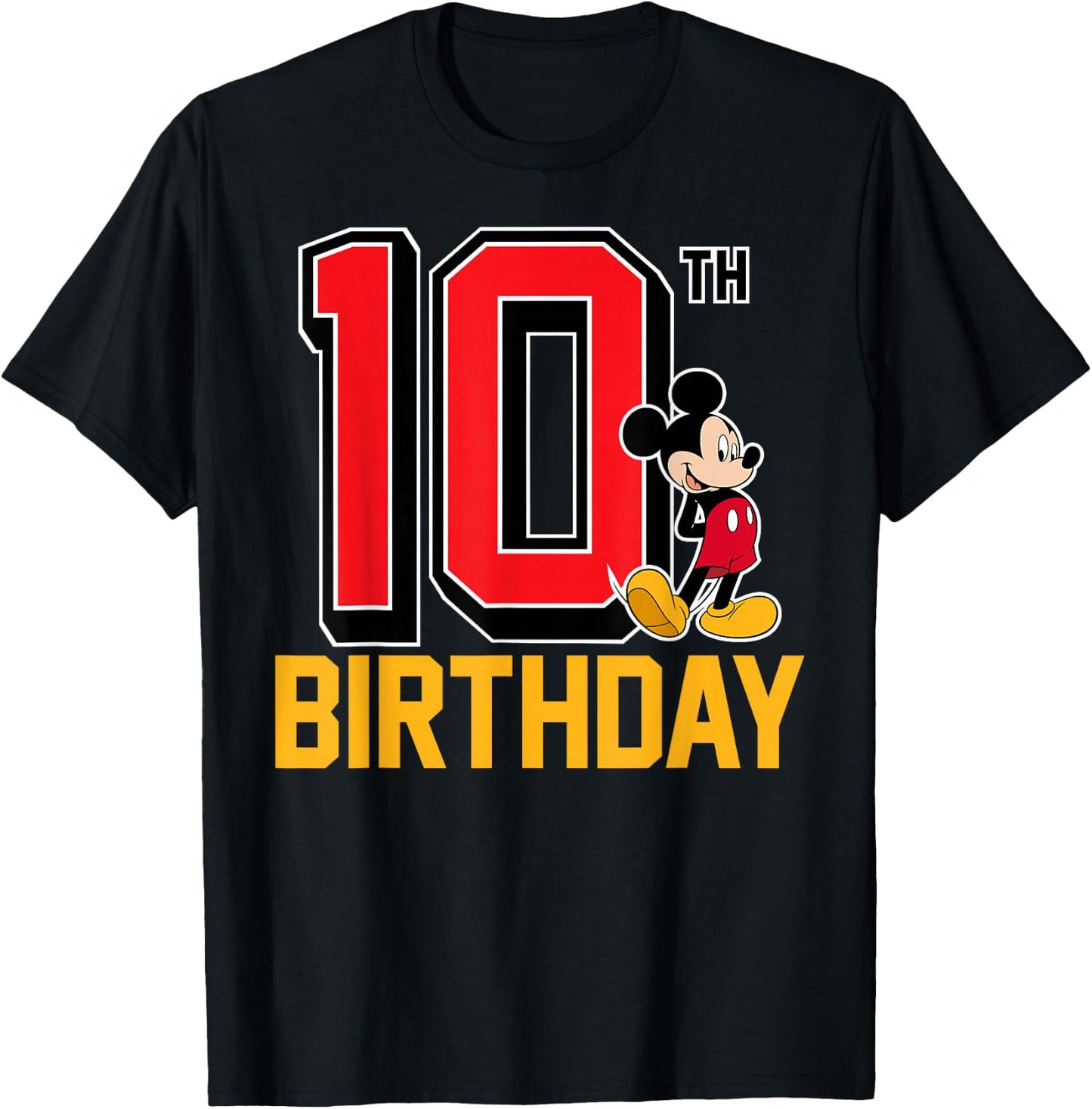 Disney - Mickey Mouse 10th Birthday T-Shirt - T-Shirt | Black