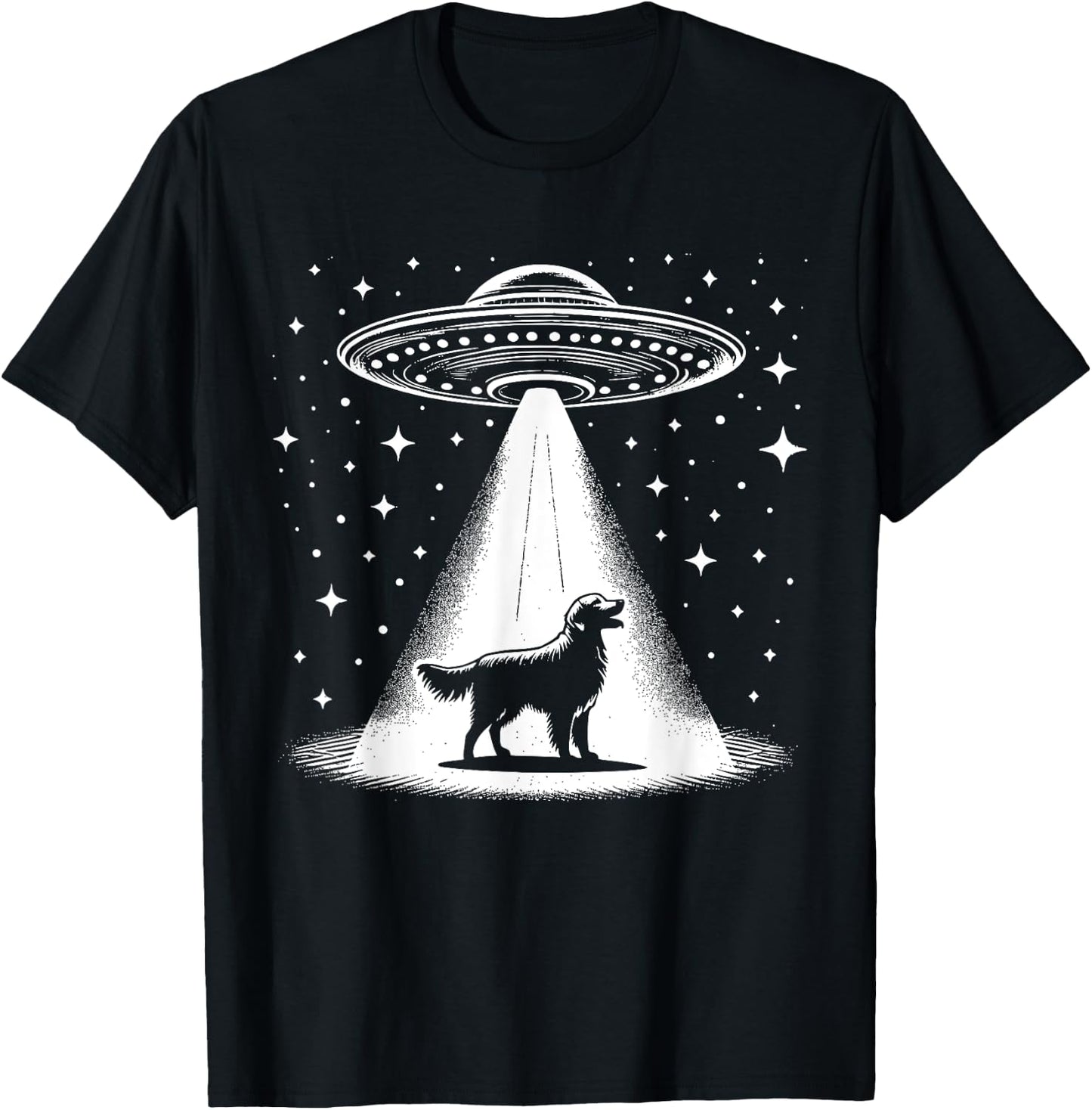 Golden Retriever Mom Dad Dog - Funny Alien UFO Women T-Shirt - T-Shirt | Black
