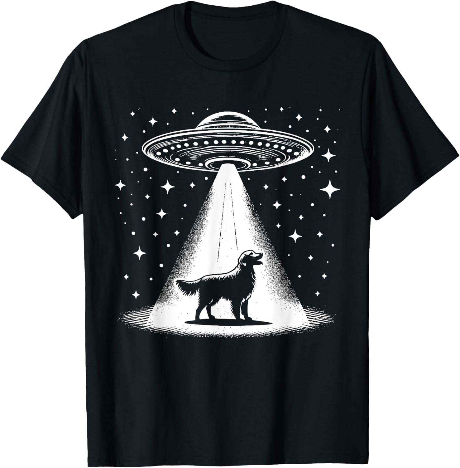 Golden Retriever Mom Dad Dog - Funny Alien UFO Women T-Shirt - T-Shirt | Black