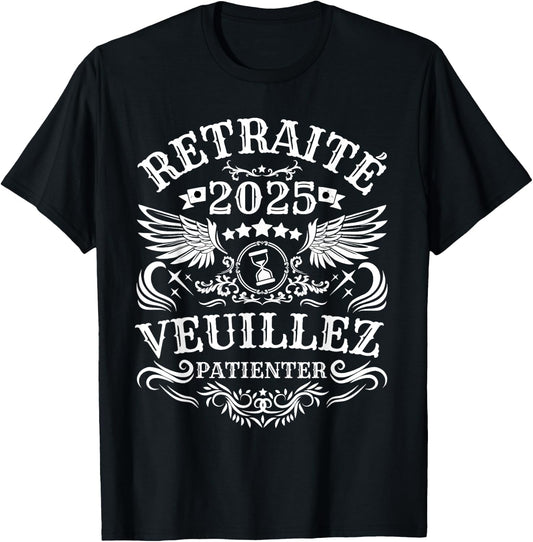 gift retirement humor man Future Pensioner 2025 , Black, S T-Shirt - T-Shirt | Black