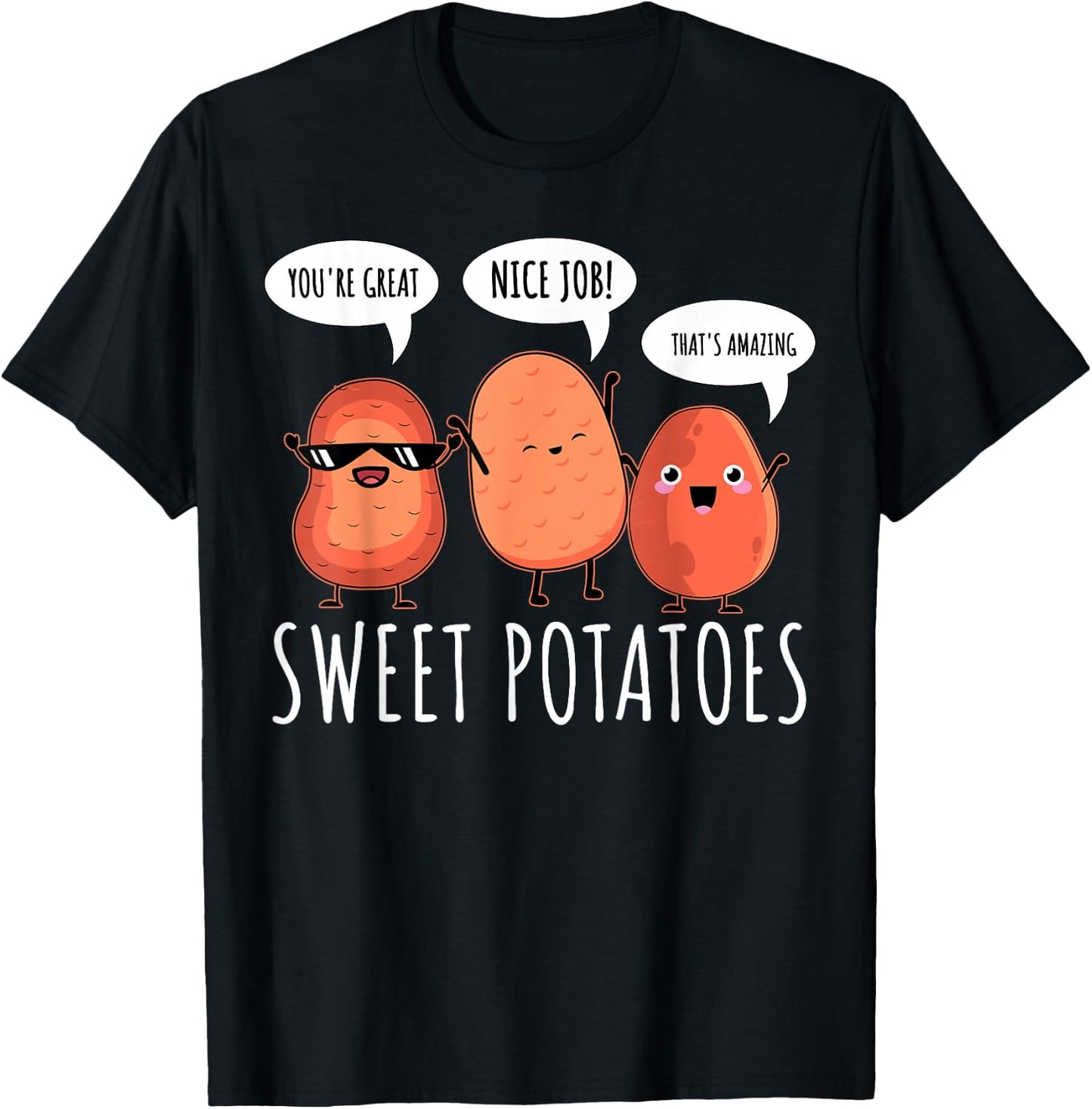 Sweet Potato Motivation Root Vegetable Camote Vegetarian T-Shirt - T-Shirt | Black