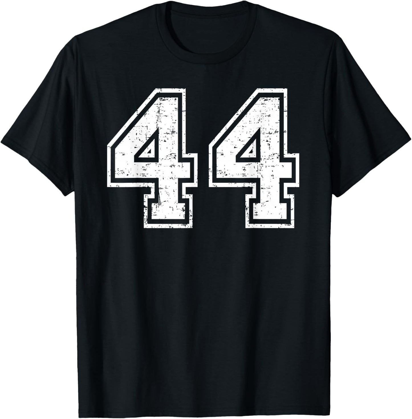 44 Number Forty-Four Team Sports Grunge Varsity Matching T-Shirt - T-Shirt | Black