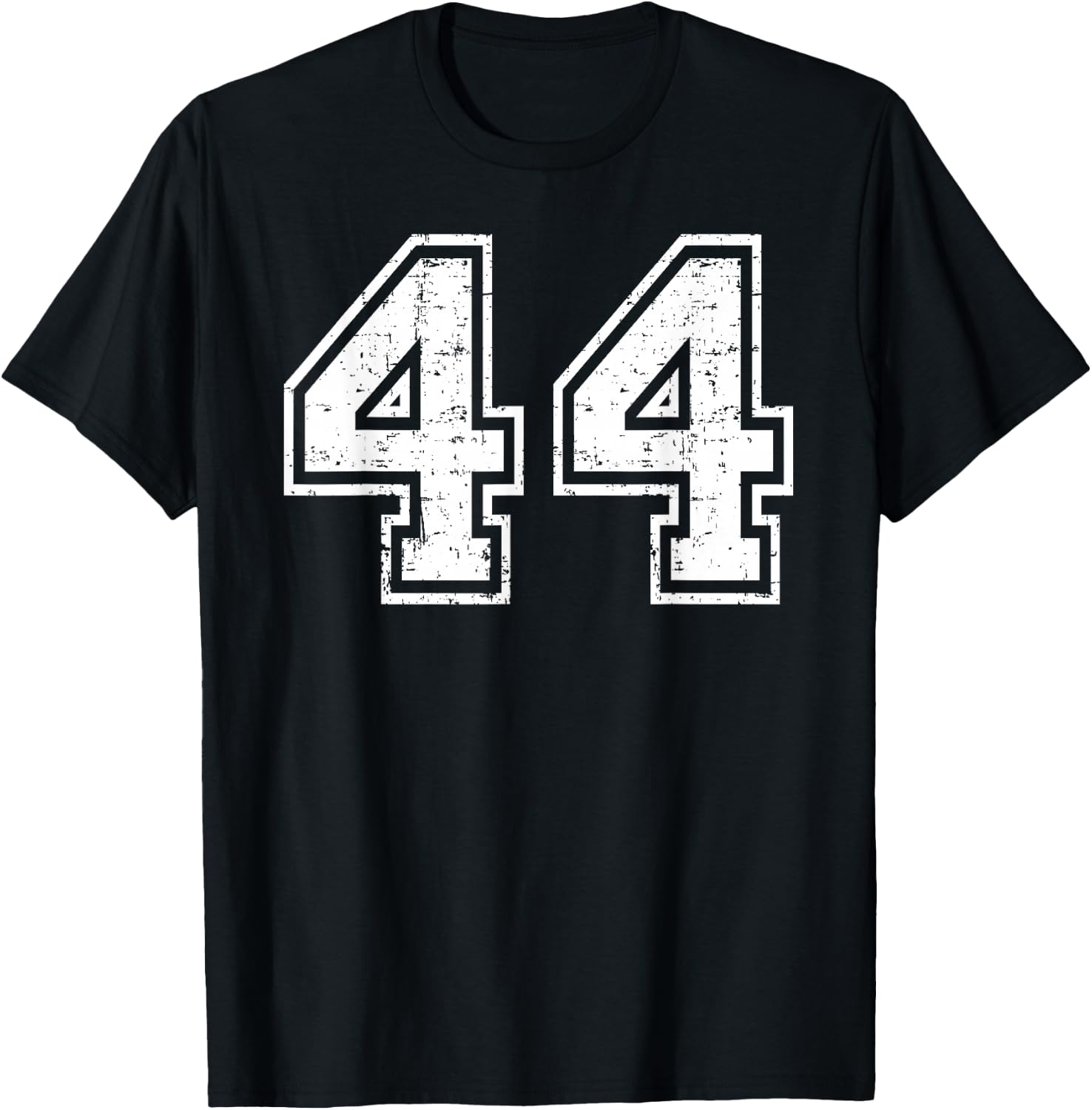 44 Number Forty-Four Team Sports Grunge Varsity Matching T-Shirt - T-Shirt | Black